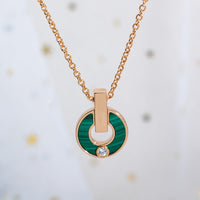 [Promax Jewelry]GARI NECKLACE PINK GOLD MALACHITE
