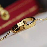 [Promax Jewelry]LOVE NECKLACE DOUBLE RING GOLD