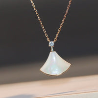 [Promax Jewelry]DREAM NECKLACE WHITE MOP PINK GOLD 1 DIAMOND