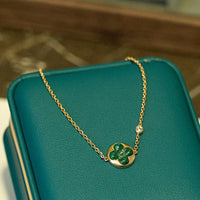 [Promax Jewelry]SUN MALACHITE 1 DIAMOND PINK GOLD BRACELET