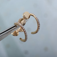 [Promax Jewelry]JUSTE EARRINGS 12.75MM PINK GOLD DIAMOND