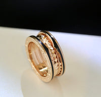 [Promax Jewelry]ZERO 1 PINK GOLD BLACK CERAMIC RING