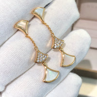 [Promax Jewelry]DREAM EARRINGS 3 MOTIFS DIAMOND MOP PINK GOLD