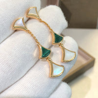 [Promax Jewelry]DREAM EARRINGS 3 MOTIFS MALACHITE MOP PINK GOLD