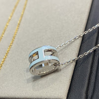 [Promax Jewelry]POP H LIGHT BLUE NECKLACE