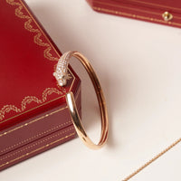 [Promax Jewelry]PANTHERE ROSE GOLD DIAMOND OPEN BRACELET