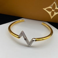 [Promax Jewelry]VOLTE UPSITE DOWN DIAMOND GOLD OPEN BRACELET