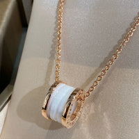 [Promax Jewelry]ZERO 1 WHITE CERAMIC PINK GOLD NECKLACE