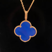 [Promax Jewelry]CLOVER 25MM NECKLACE TURQUOISE ROSE GOLD