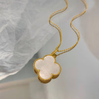 [Promax Jewelry]CLOVER 25MM MOP LARGE PENDANT NECKLACE