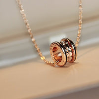 [Promax Jewelry]ZERO 1 ROCK PEDANT PINK GOLD BLACK NECKLACE