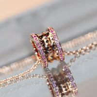 [Promax Jewelry]ZERO 1 ROCK PINK GOLD PINK DIAMOND NECKLACE