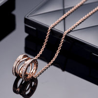 [Promax Jewelry]ZERO 1 PINK GOLD DIAMOND OPEN NECKLACE