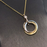 [Promax Jewelry]TRINITY SILVER GOLD PINK GOLD NECKLACE