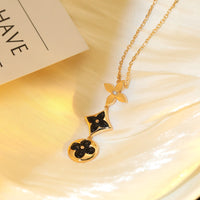 [Promax Jewelry]STAR AND SUN ONYX PINK GOLD NECKLACE