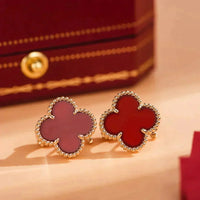 [Promax Jewelry]CLOVER MEDIUM 1 MOTIFS CARNELIAN  EARRINGS