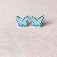 [Promax Jewelry]BUTTERFLY TURQUOISE EARRINGS SILVER
