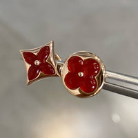 [Promax Jewelry]STAR AND SUN PINK GOLD CARNELIAN STUD EARRINGS
