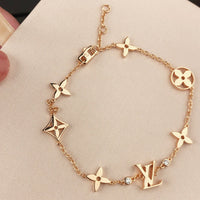 [Promax Jewelry]STAR AND SUN 7 MOTIFS GOLD BRACELET