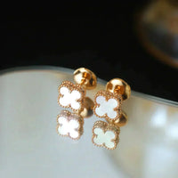[Promax Jewelry]CLOVER MINI 9.5MM WHITE MOP EARRINGS