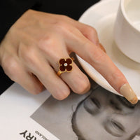 [Promax Jewelry]CLOVER CARNELIAN RING ROSE GOLD DIAMOND