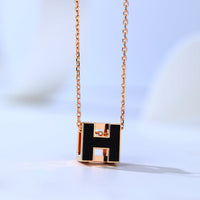 [Promax Jewelry]H CAGE PINK GOLD NECKLACE