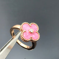 [Promax Jewelry]CLOVER RHODONITE ROSE GOLD RING