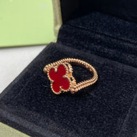 [Promax Jewelry]CLOVER RIVERSIBLE PINK GOLD RING