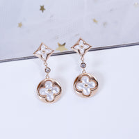 [Promax Jewelry]STAR AND SUN PINK GOLD MOP DROP EARRINGS