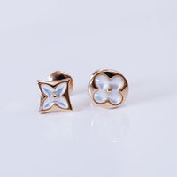 [Promax Jewelry]STAR AND SUN PINK GOLD MOP STUD EARRINGS