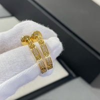 [Promax Jewelry]LOVE DIAMOND GOLD HOOP EARRINGS