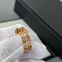 [Promax Jewelry]LOVE DIAMOND PINK GOLD HOOP EARRINGS