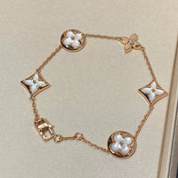 [Promax Jewelry]STAR AND SUN 5 MOTIF MOP PINK GOLD BRACELET