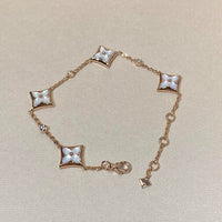 [Promax Jewelry]STAR 4 MOTIF MOP DIAMOND PINK GOLD BRACELET