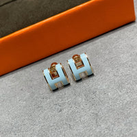 [Promax Jewelry]POP H SKY BLUE STUD EARRINGS