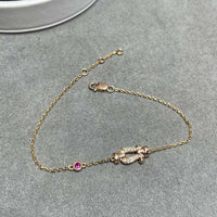 [Promax Jewelry]FORCE 10 DIAMOND CHAIN LINK PINK GOLD BRACELET