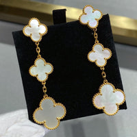 [Promax Jewelry]CLOVER MOP 3 MOTIFS GOLD EARRINGS