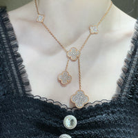 [Promax Jewelry]CLOVER 6 MOTIF DIAMOND PAVED NECKLACE