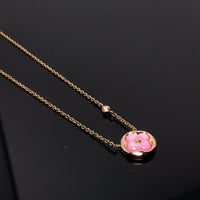 [Promax Jewelry]COLOR BLOSSOM PINK MOP SUN GOLD NECKLACE