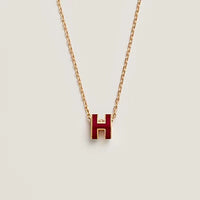 [Promax Jewelry]HM CLIC RED ENAMEL GOLD NECKLACE