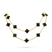 [Promax Jewelry]CLOVER 20 MOTIFS ONYX NECKLACE