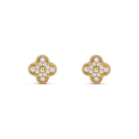 [Promax Jewelry]CLOVER MEDIUM 1 MOTIFS FUll DIAMOND EARRINGS