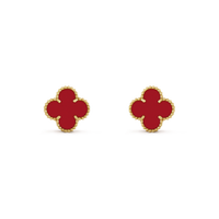 [Promax Jewelry]CLOVER MINI 9.5MM CARNELIAN EARRINGS