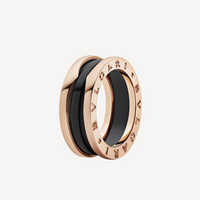 [Promax Jewelry]ZERO 1 TWO-BAND LOOPS AND BLACK CERAMIC PINK GOLD RING