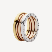 [Promax Jewelry]ZERO 1 THREE-BAND ROSE WHITE AND YELLOW RING