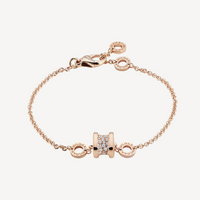[Promax Jewelry]ZERO 1 SOFT PINK GOLD WITH PAVED DIAMONDS ON THE SPIRAL BRACELET