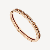 [Promax Jewelry]ZERO 1 SPIRAL AND PAVED DIAMOND PINK GOLD BRACELET
