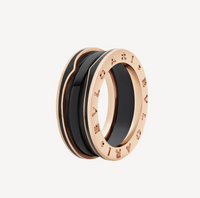 [Promax Jewelry]ZERO 1 TWO-BAND WITH MATTE BLACK CERAMIC PINK GOLD RING