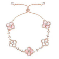 [Promax Jewelry]CLOVER 5 MOTIF PINK BLUE RED WHITE BRACELET