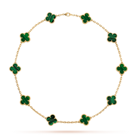 [Promax Jewelry]CLOVER 10 MOTIFS MALACHITE NECKLACE